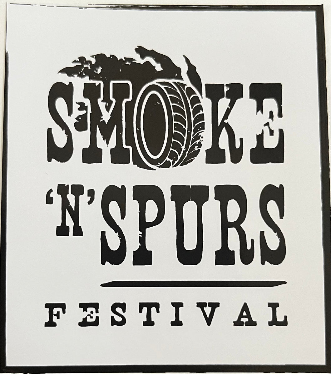 Square Smoke ‘N’ Spurs Decal Oval