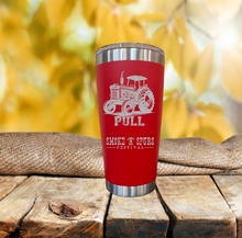 Load image into Gallery viewer, Ticket and Tumbler RED Engraved Thermal Cup Smoke ‘N’ Spurs get FREE Personalization
