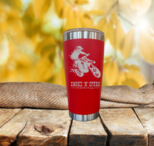 Load image into Gallery viewer, Ticket and Tumbler RED Engraved Thermal Cup Smoke ‘N’ Spurs get FREE Personalization
